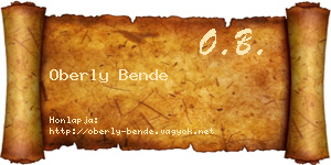 Oberly Bende névjegykártya